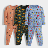 3-Pack Kids Printed Cotton wear Set – Fun Animal & Sports Designs