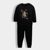 Kids Black Astronaut Print Sweatshirt & Jogger Co-ord Set