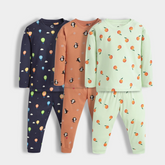 Children’s Full Sleeve Dress – Hot Air Balloon, Penguin & Orange Combo (Pack of 3)