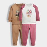 Kids Pajama Suit Combo – Camping & Balloon Bee Print (Pack of 2)