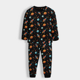 Kids Space Print suit Set – Rocket & Planet Design Full Sleeves Pajama Suit