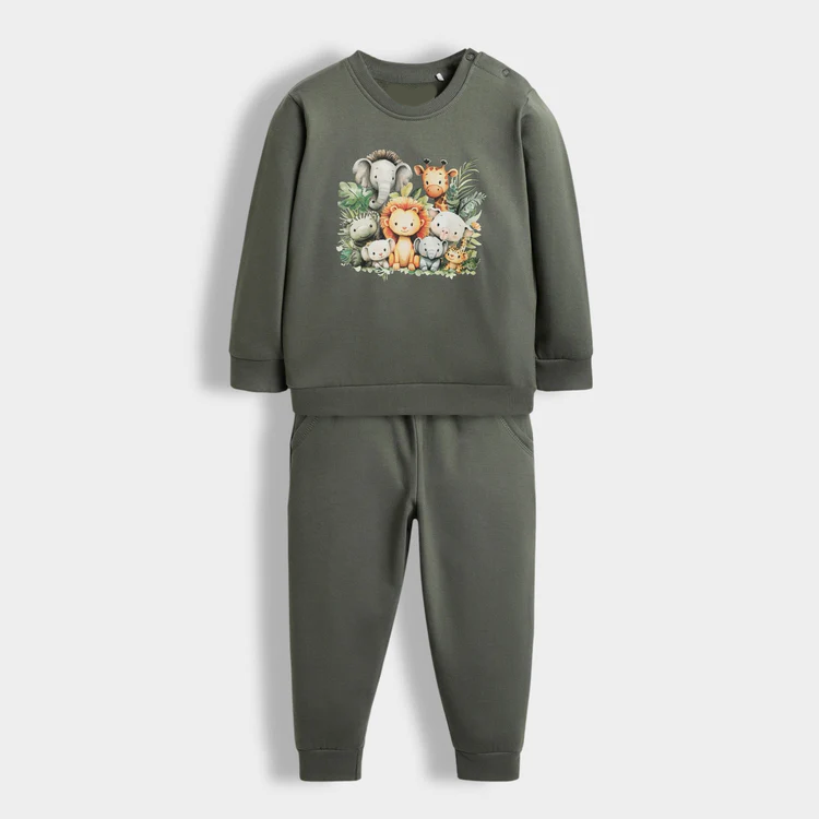 Unisex Sweatshirt with Jogger Pants – Cartoon Animal Outfit