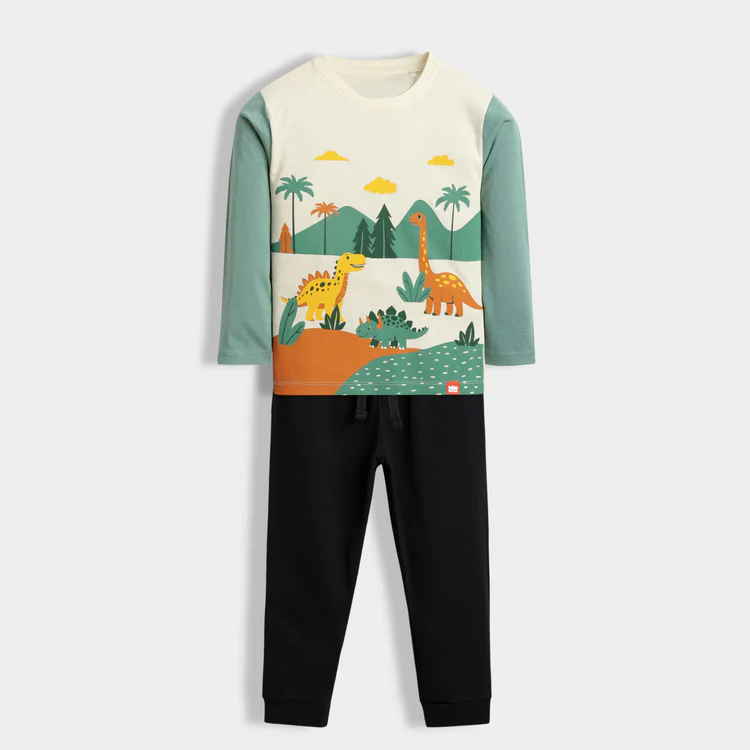Boys Cotton wear – Dino World Full Sleeve Pajama Set