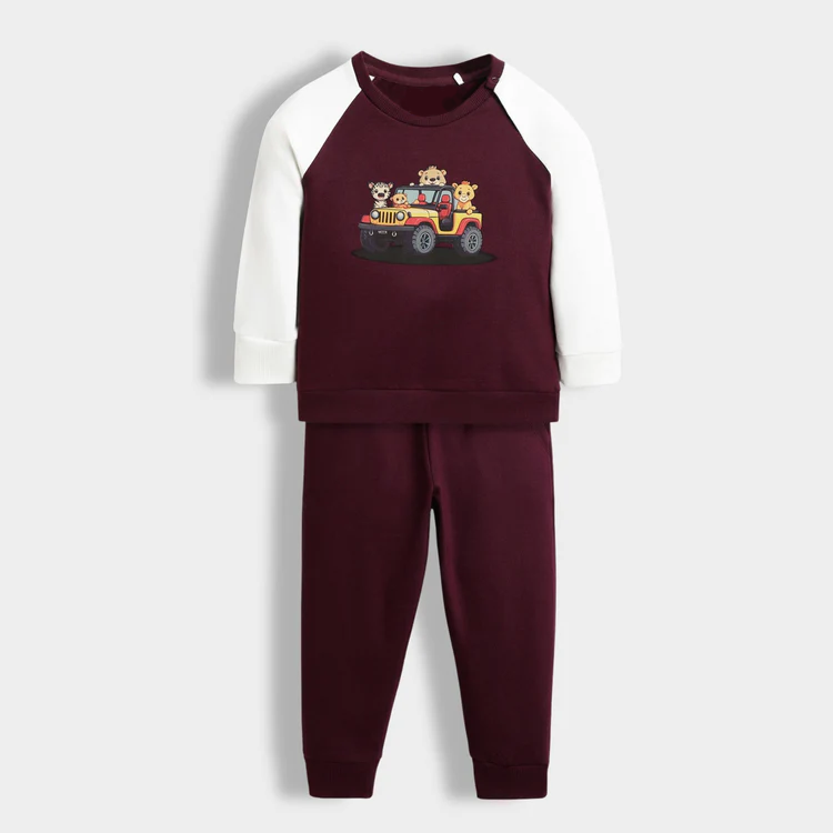 Animal Jeep Print Kids Co-ord Set – Sweatshirt & Pant .